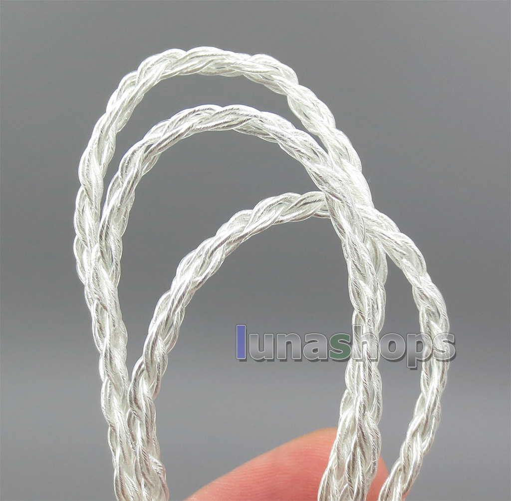 1m 8 Cores PU Extreme Soft Silver Signal  Earphone Headphone Cable Wire 0.05mm*12