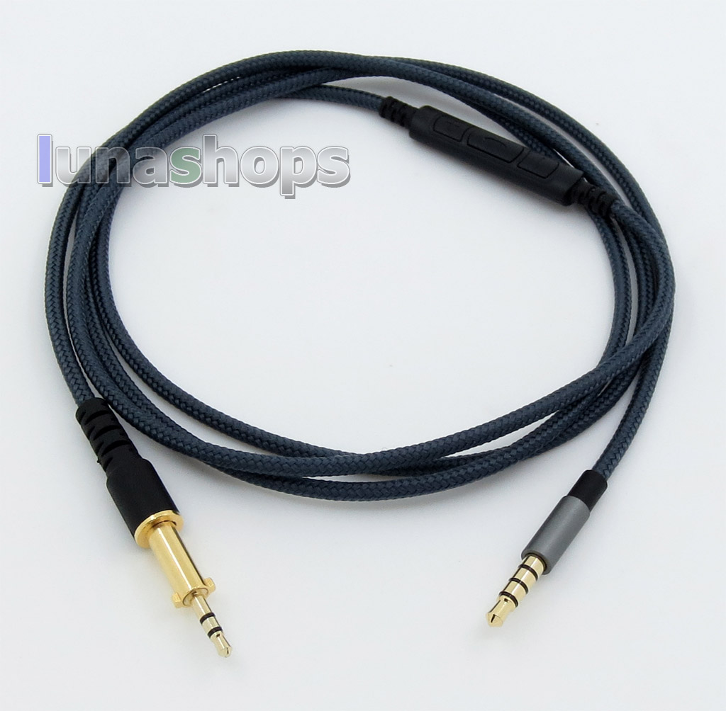 Replacement cable with Remote + Mic connect iphone to AKG K450 K451 Q460 K480 Earphone