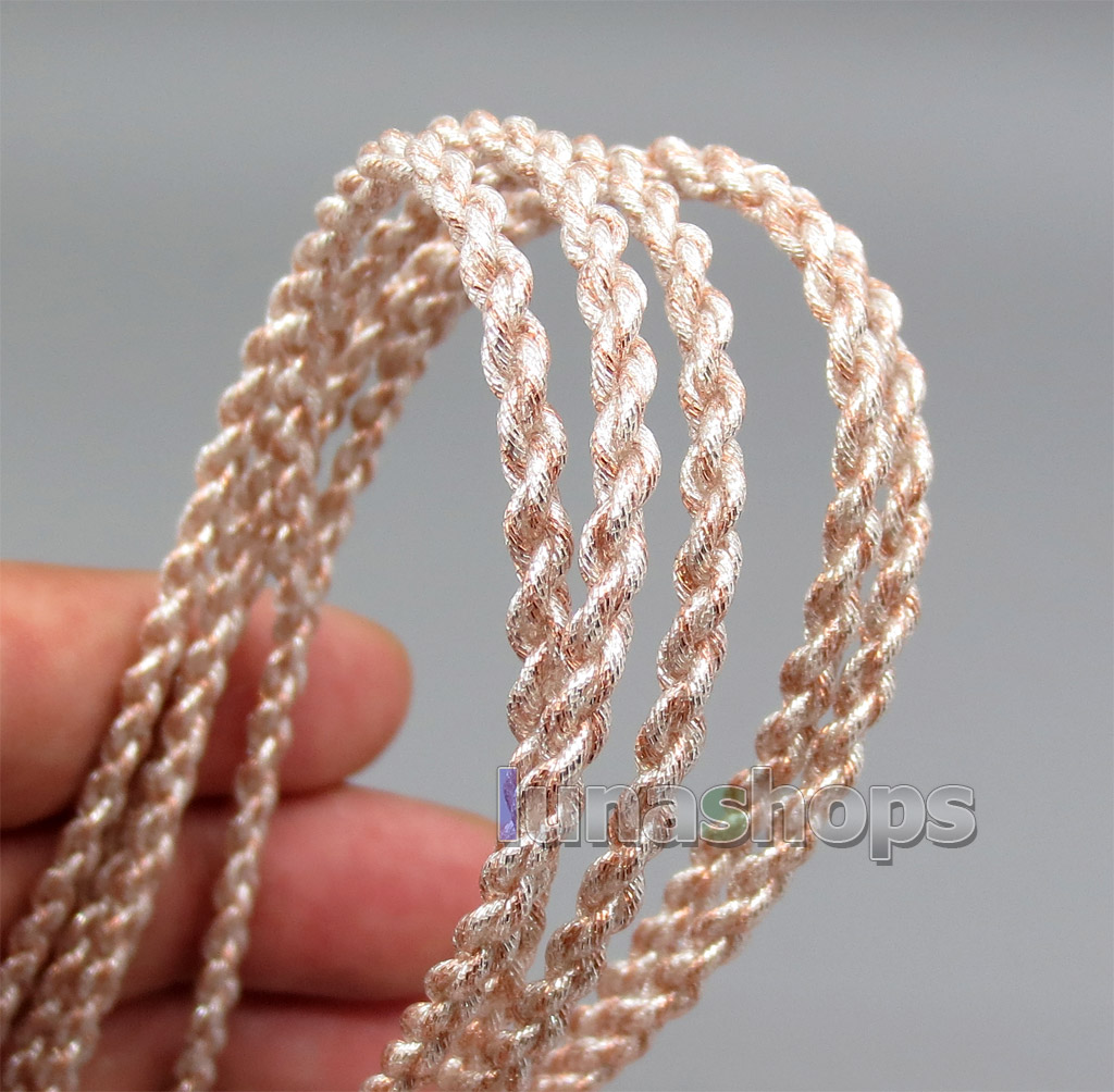 1m Semi-finished Earphone Silver Plated + OCC Foil PU (Not Teflon) Skin Insulating Layer Bulk Cable For DIY Custom 