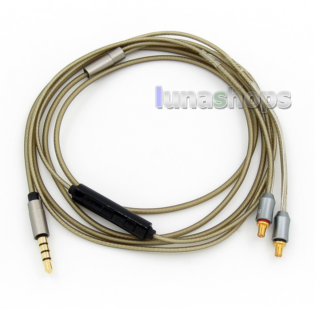 Silver Plated Mic Remote Cable For Audio-technica CKS1100 ATH-LS70 ATH-LS50 ATH-E40 ATH-E50 ATH-E70