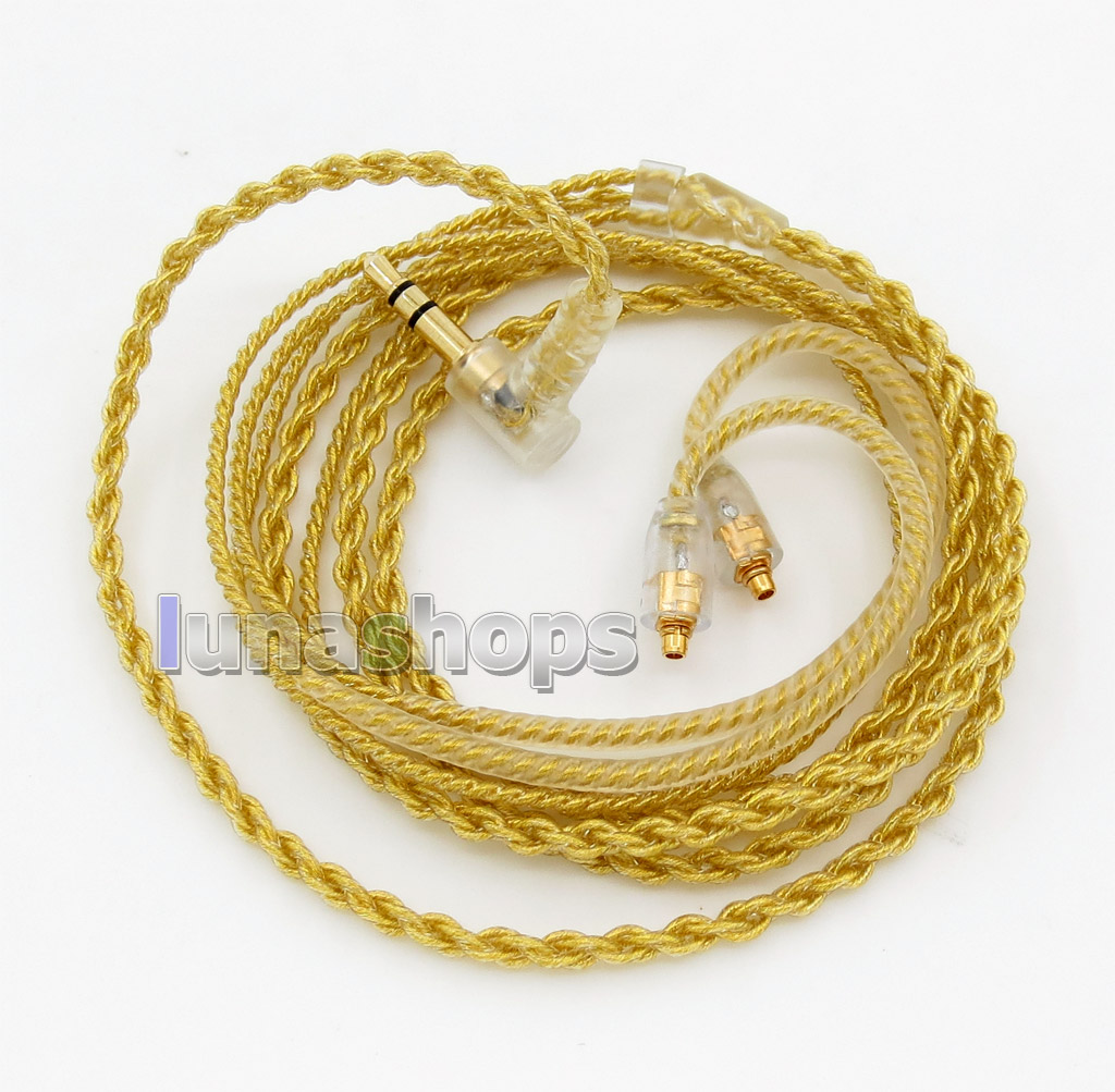 Extremely Soft PVC OCC Golden Plated Earphone Cable For Shure se535 se846 se425 se215 MMCX