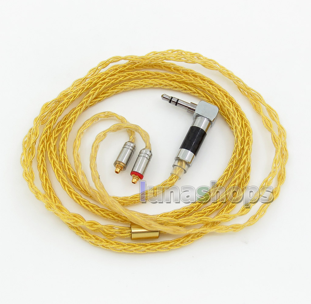 Extremely Soft 8 Cores PVC OCC Golden Plated Earphone Cable For Shure se535 se846 se425 se215 MMCX