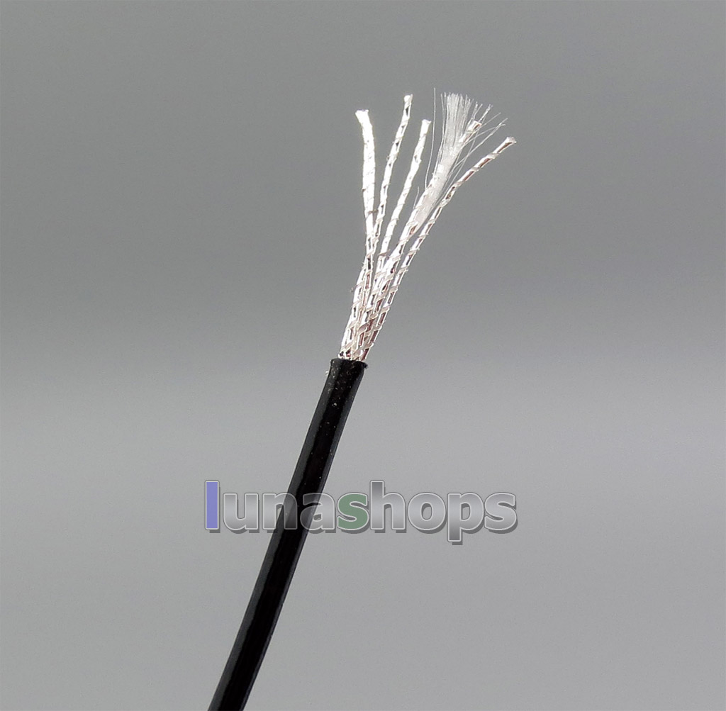 200m 7 Wires Earphone Silver Plated Foil PU Black Skin Insulating Layer Bulk Cable For DIY Custom 