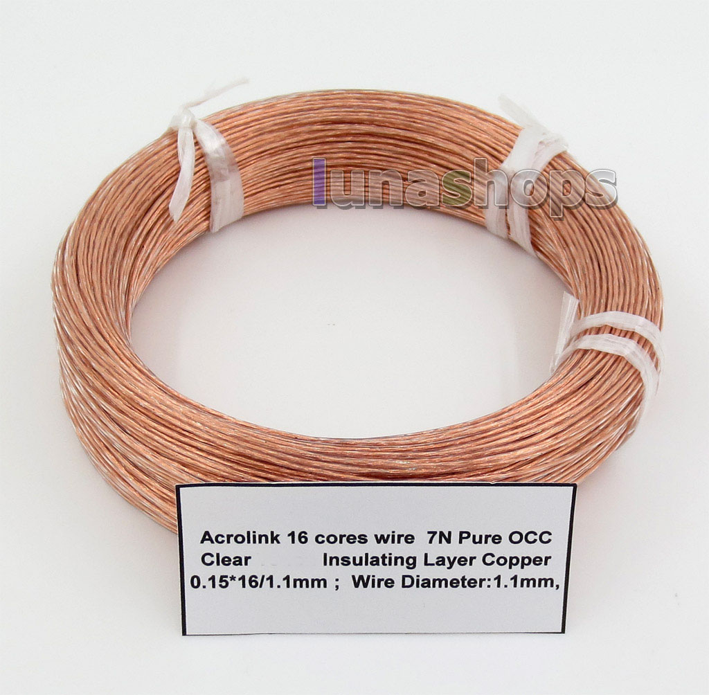 100m Acrolink 16 cores Pure 7N OCC Signal  Wire Cable 0.3mm2 0.15mm*16 Dia:1.1mm For DIY Hifi 