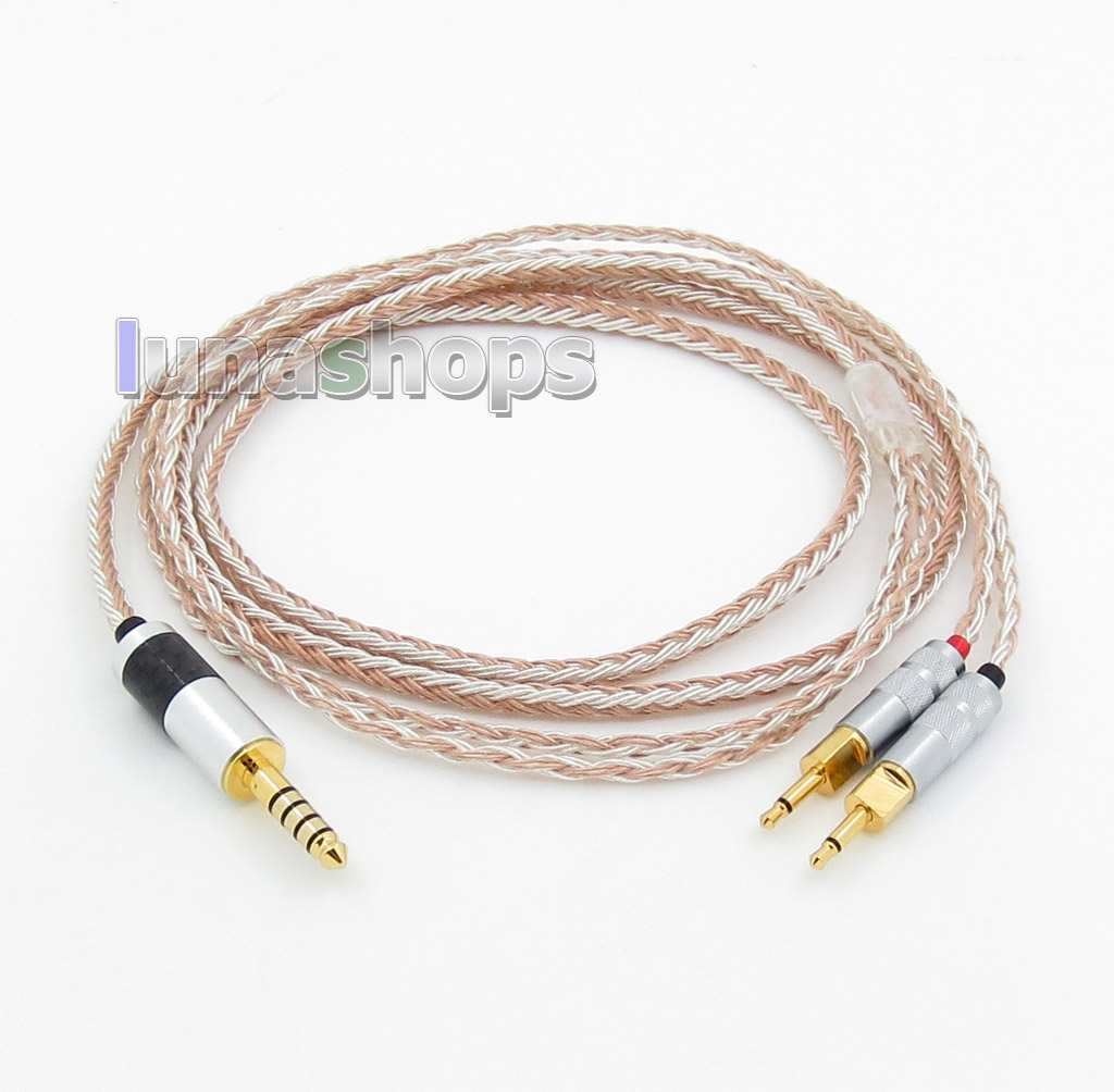 4.4mm 16 Cores OCC Silver Plated Mixed Headphone Cable For Sennheiser HD700