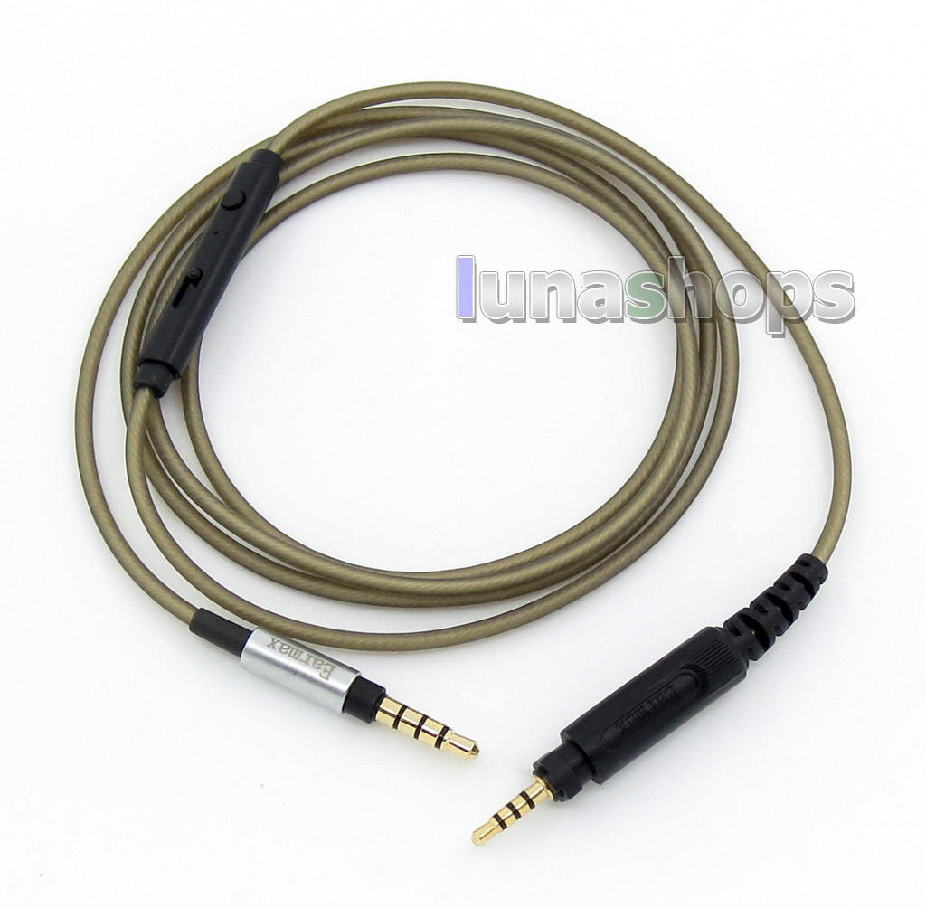 With Mic Remote Silver Audio Headphone Cable For Shure SRH840 SRH940 SRH440 SRH750DJ