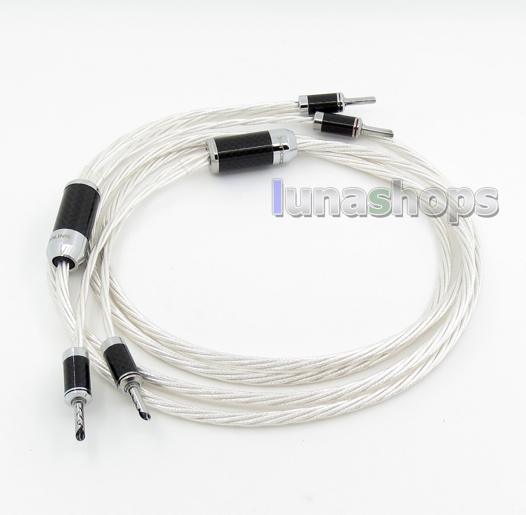 2.5m ACROLINK FS-9710(AG)(Cu) OCC / OCC Silver Plated Speaker Dual Banana Plug Hifi Audio Cable