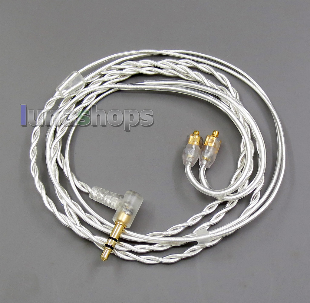 Pure Silver Shielding Earphone Cable For MMCX Plug Shure se535 se846 se215 Earphone cable