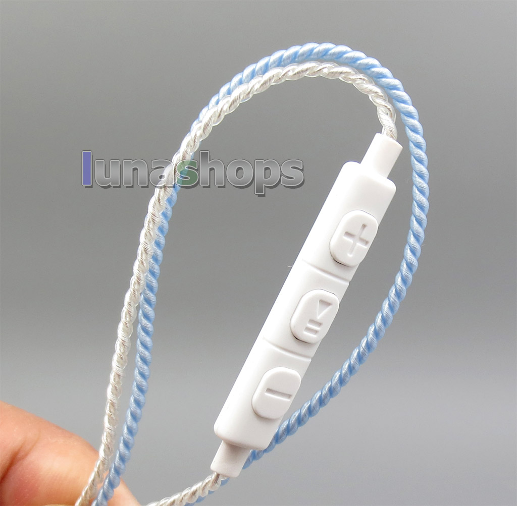 1.2m GY-Seiris 5N OCC Silver Mic Remote Volume PVC Cable For MMCX Shure se846 se535 se425 se315 se215