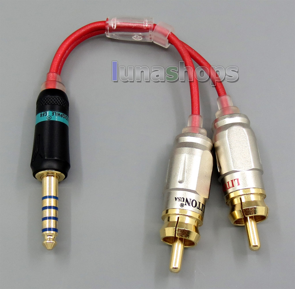 4.4mm Earphone Converter Adapter for Sony PHA-2A TA-ZH1ES NW-WM1Z NW-WM1A To 2 RCA Splitter Male