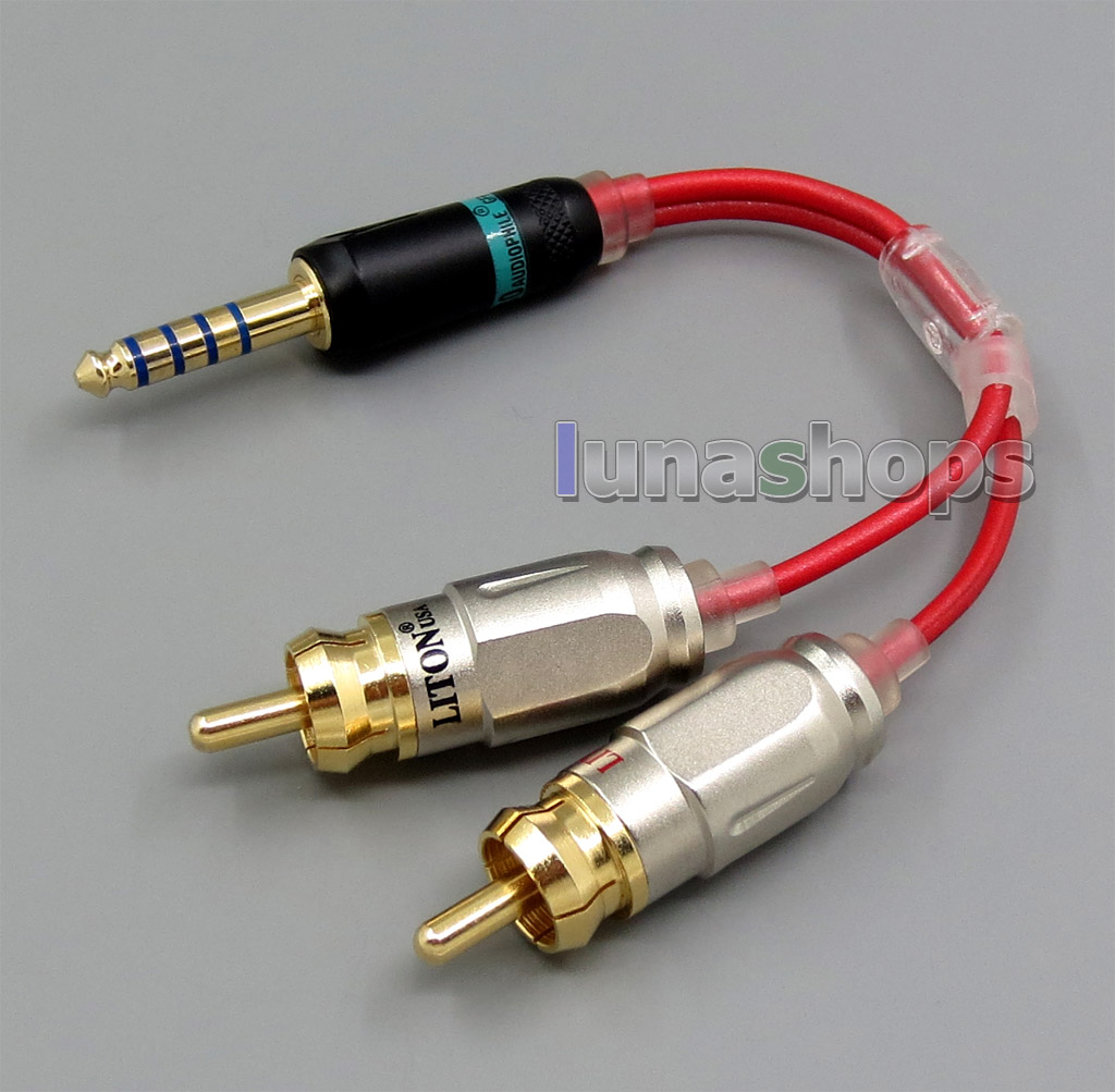 4.4mm Earphone Converter Adapter for Sony PHA-2A TA-ZH1ES NW-WM1Z NW-WM1A To 2 RCA Splitter Male
