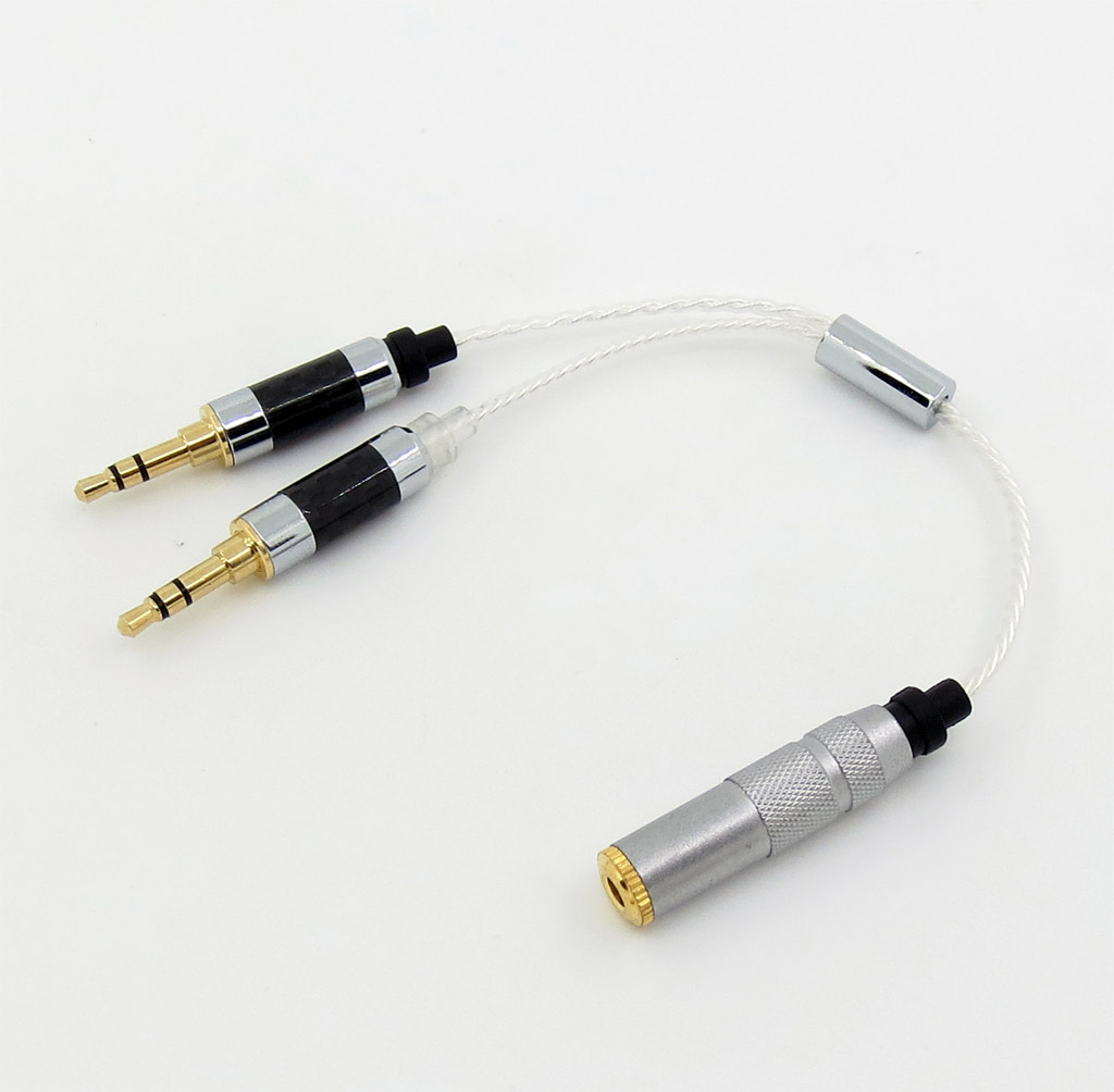 Dual 3.5mm Balanced To Normal 3.5mm Female Audio Adapter Silver Cable For SONY PHA-3 Amplifier