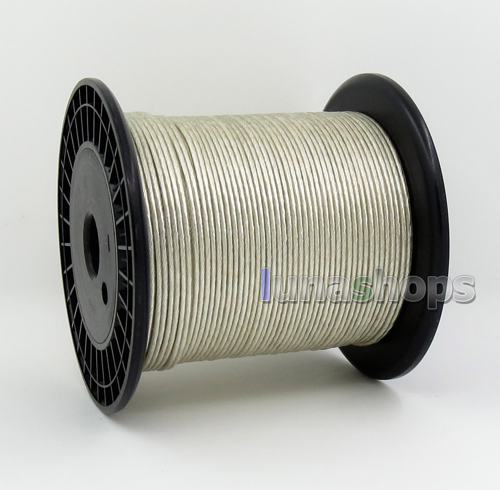 50m Acrolink 6N OCC Doubling Silver Plated 0.12mm*9 24awg Dia PVC (N  ) Diameter 2.1mm DIY Earphone Cable ID41