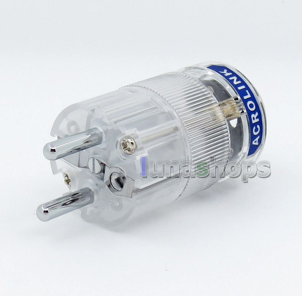 Acrolink EU fp-e25(R) Pure Transmission NCF Rhodium plated Power DIY Custom Male Adapter Plug