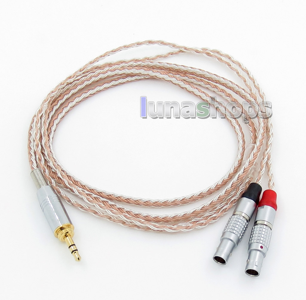 6.5mm 3.5mm 16 Cores OCC Silver Plated Mixed Headphone Cable For Focal Utopia Fidelity Circumaural