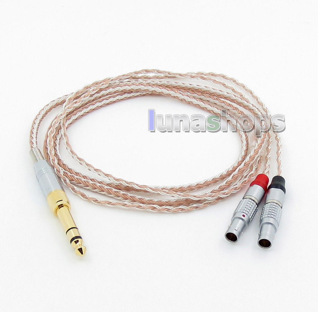 6.5mm 3.5mm 16 Cores OCC Silver Plated Mixed Headphone Cable For Focal Utopia Fidelity Circumaural