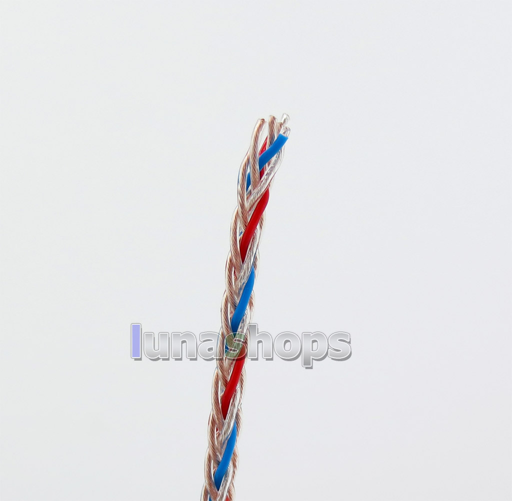 1m Clear Blue Red Copper 8 Cores PVC Extreme Soft Silver + OCC Mixed Earphone Headphone Cable Wire 0.05mm*12 0.05mm*20
