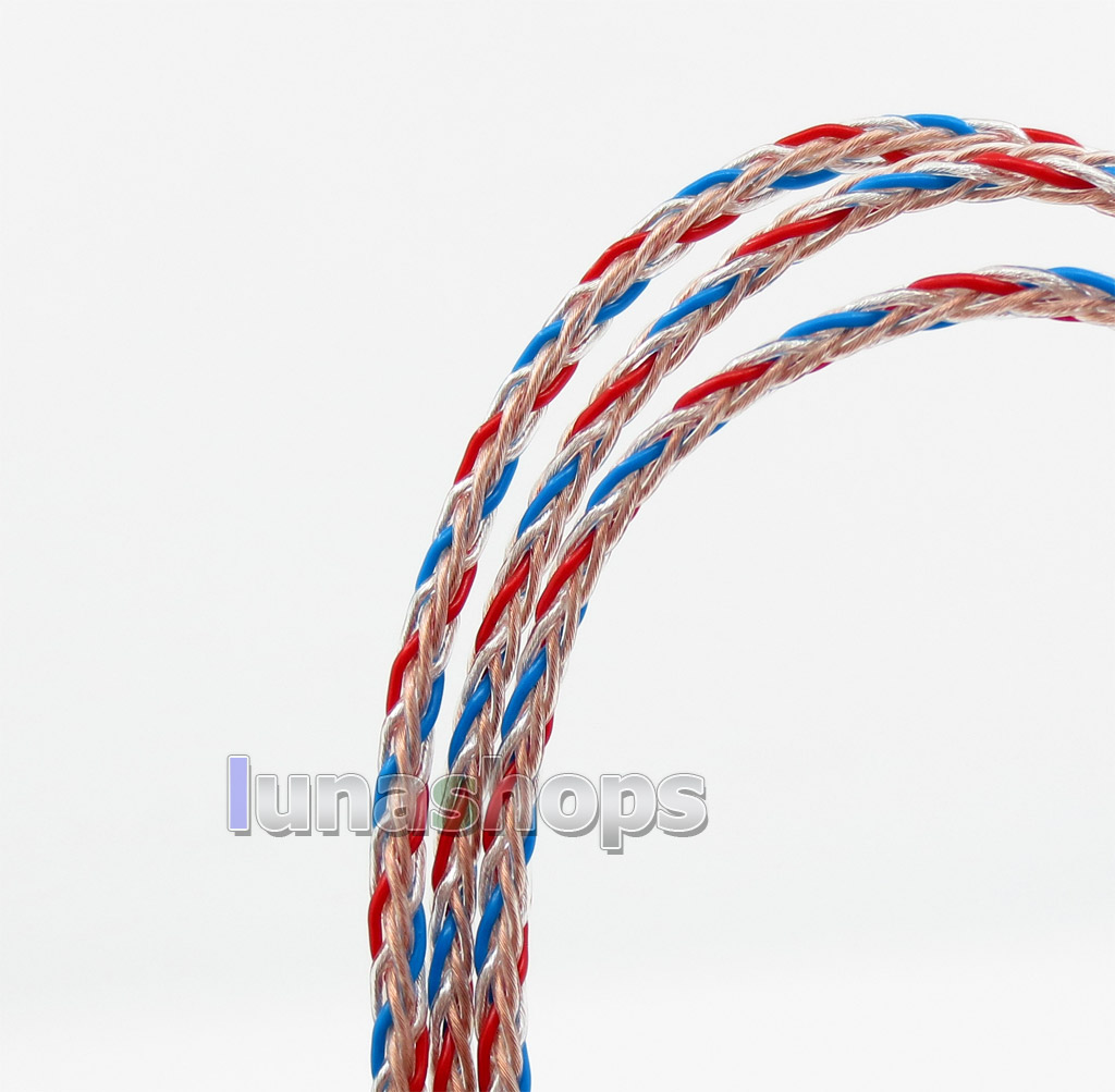 1m Clear Blue Red Copper 8 Cores PVC Extreme Soft Silver + OCC Mixed Earphone Headphone Cable Wire 0.05mm*12 0.05mm*20