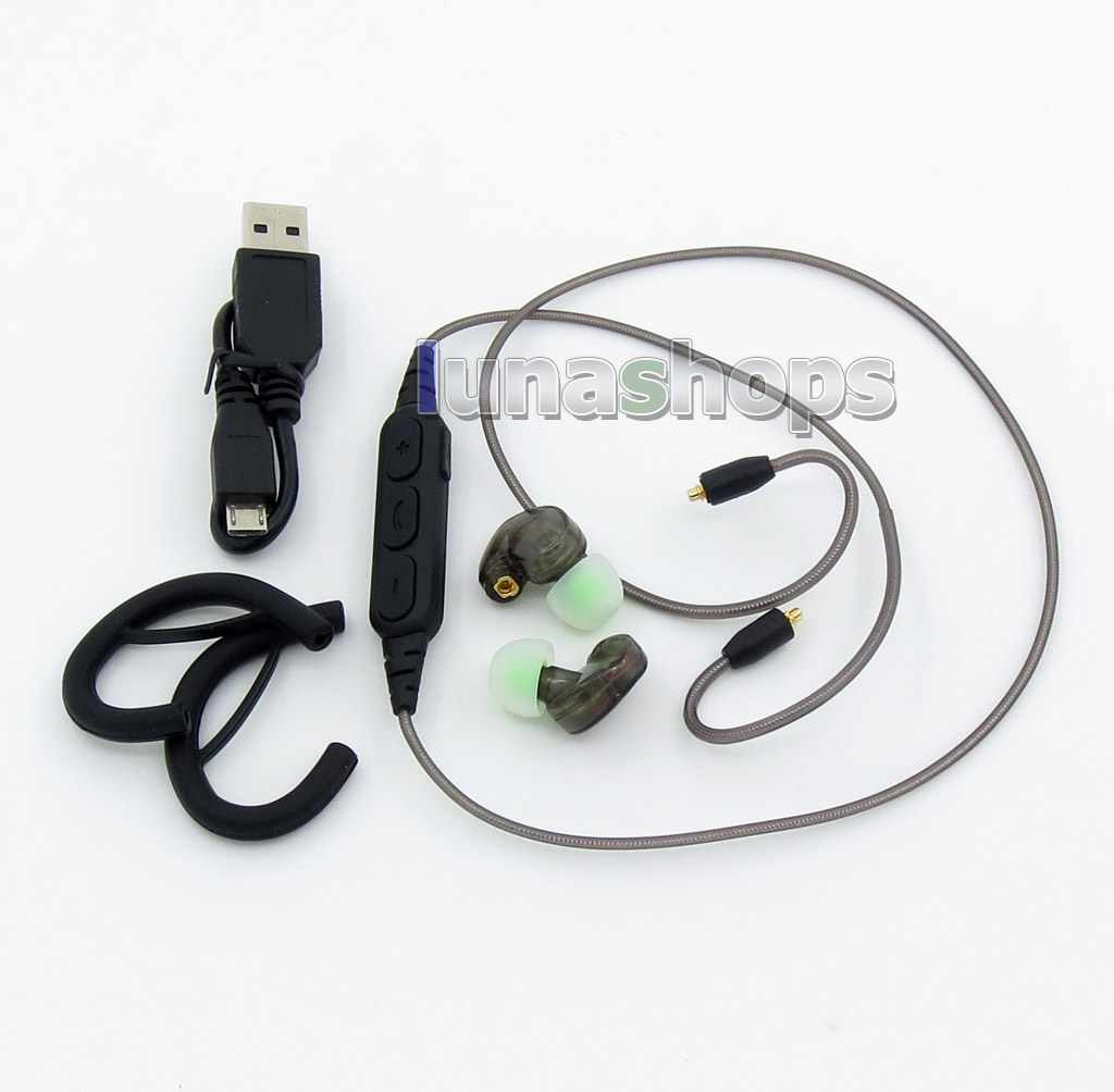 Aluminum Foil Mic Remote Wireless Bluetooth Cable + MMCX Sport Earphone