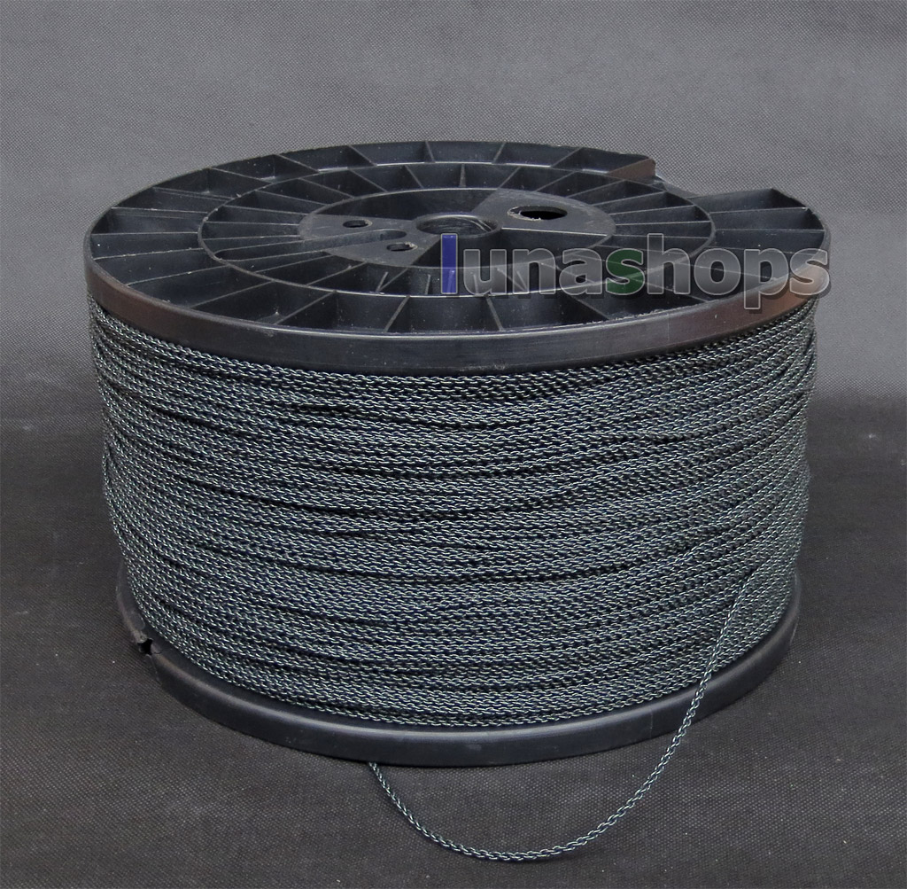 1m Semi-finished Earphone Silver Plated Foil PU Dark Blue Skin Insulating Layer Bulk Cable For DIY Custom 