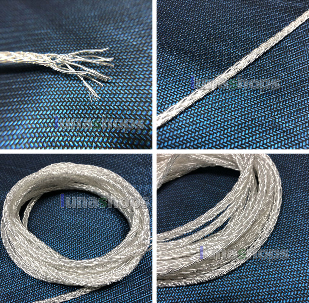 50m 8*(10*0.08mm) 8 Cores 99.99% Pure Silver Earphone DIY Custom Cable (Not  ) 8*1.1mm OD:4mm
