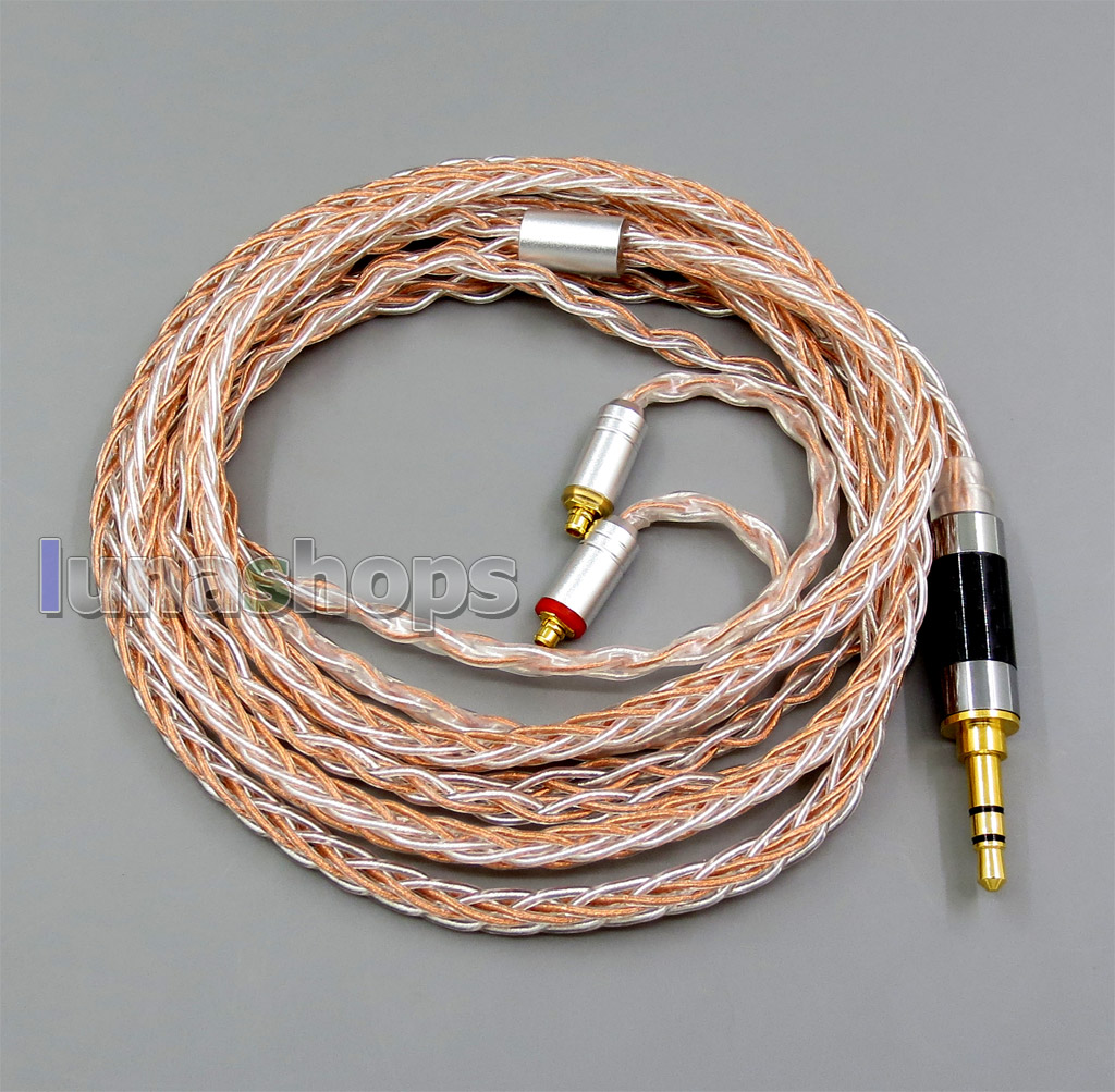 8 core 2.5mm 3.5mm 4.4mm Balanced MMCX  Pure OCC silver Plated Earphone Cable For SE535 SE846 Se215 Custom BA