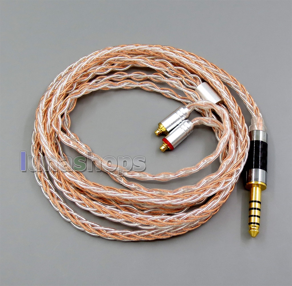 8 core 2.5mm 3.5mm 4.4mm Balanced MMCX  Pure OCC silver Plated Earphone Cable For SE535 SE846 Se215 Custom BA
