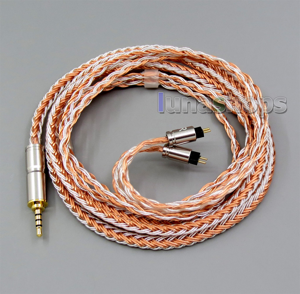 2.5mm 4.4mm 3.5mm 16 Cores OCC Silver Plated Mixed Earphone Cable For 0.78mm Custom 5 8 10 BA W4r Um3x Armature