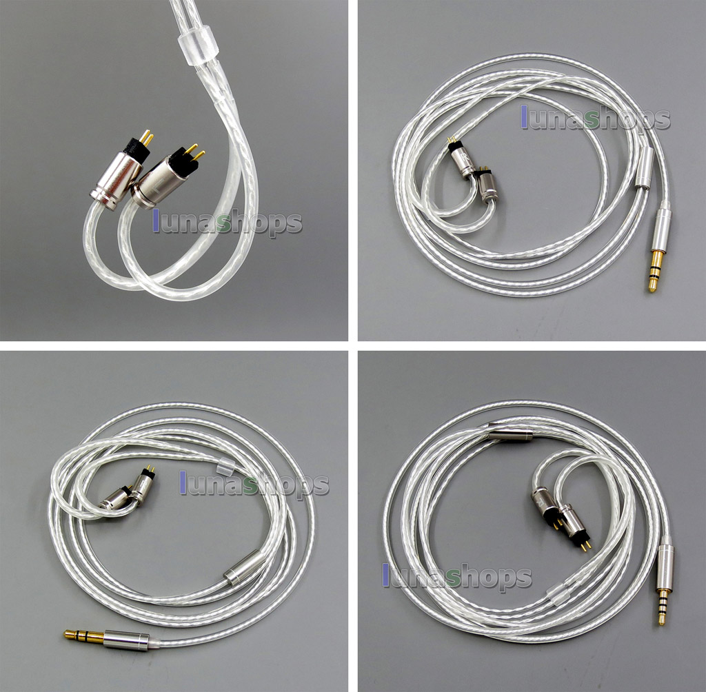 Pure Silver Plated OCC 2.5mm 3.5mm Balanced MMCX Earphone Cable For 0.78mm Custom 5 8 10 BA W4r Um3x Armature CTZ