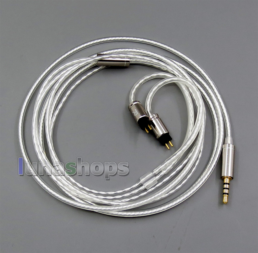 Pure Silver Plated OCC 2.5mm 3.5mm Balanced MMCX Earphone Cable For 0.78mm Custom 5 8 10 BA W4r Um3x Armature CTZ