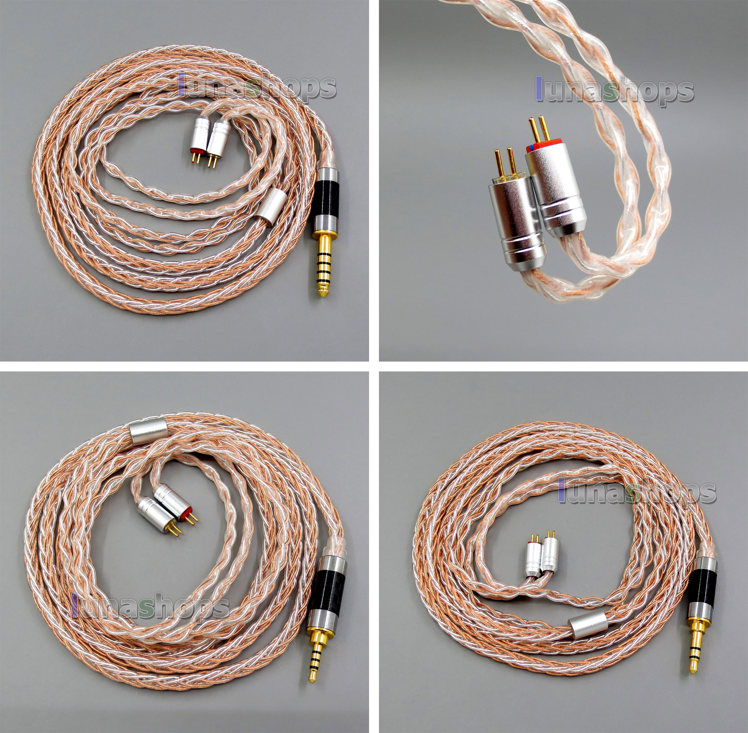 8 core 2.5mm 3.5mm 4.4mm Balanced 0.78mm 2Pin Pure OCC silver Plated Earphone Cable For W4r KZ UM3x 1964 Custom BA