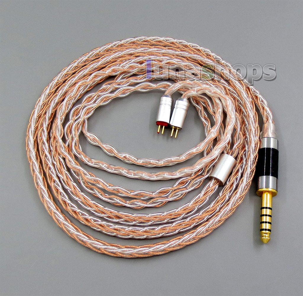 8 core 2.5mm 3.5mm 4.4mm Balanced 0.78mm 2Pin Pure OCC silver Plated Earphone Cable For W4r KZ UM3x 1964 Custom BA