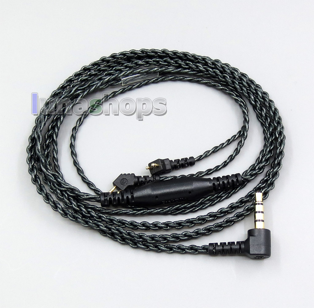 3.5mm 2.5mm 4.4mm Balanced 100 Ohm Silver Foiled Earphone Cable For Etymotic ER4B ER4PT ER4S ER6I ER4