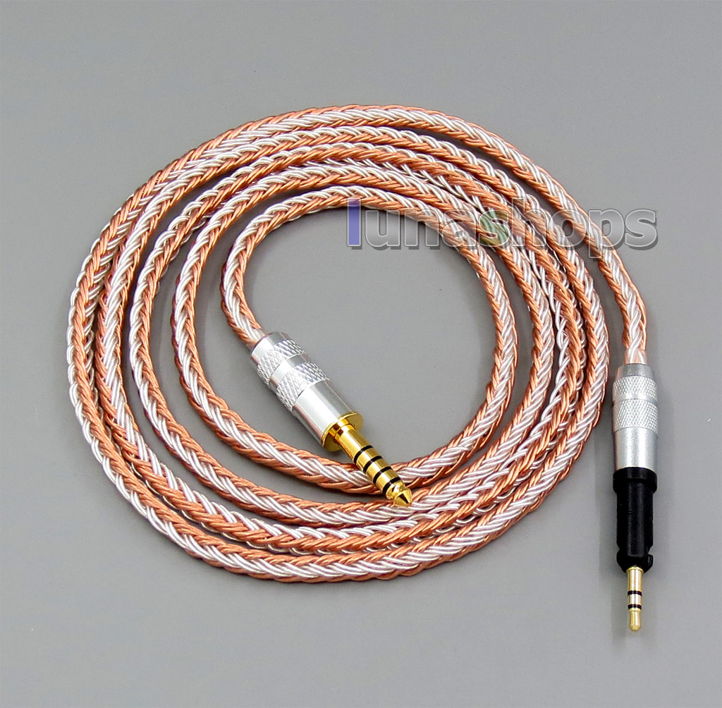 3.5mm 2.5mm 4.4mm 16 Cores Pure Silver Plated Headphone Cable For Audio Technica ATH-M50x ATH-M40x ATH-M70X