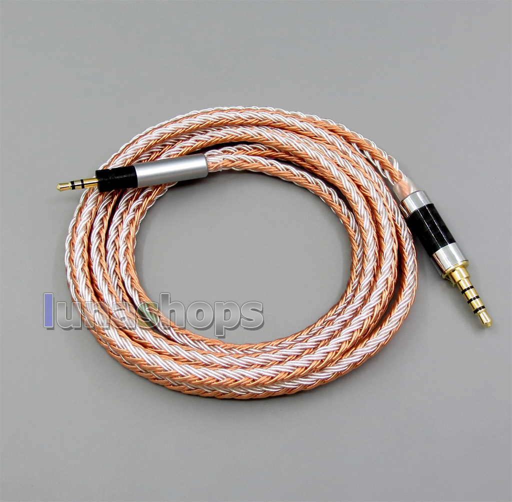 3.5mm 4pole TRRS Re-Zero Balanced 16 Core OCC Silver Mixed Earphone Cable For Sennheiser Momentum 1.0 2.0 Over-Ear