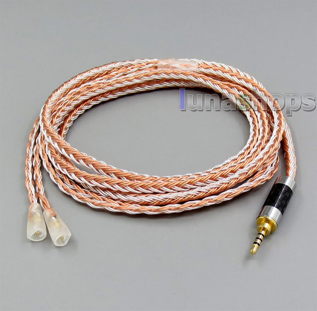 2.5mm 4pole TRRS Balanced 16 Core OCC Silver Mixed Headphone Cable For Sennheiser IE8 IE80 IE8i