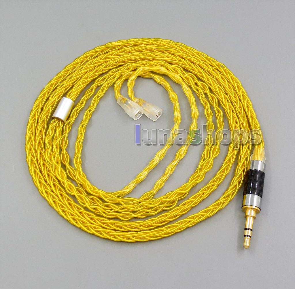 Gold 8 core 2.5 4.4 Balanced Pure Silver Plated Copper Earphone Cable For Sennheiser IE8 IE80 IE800 ie8i