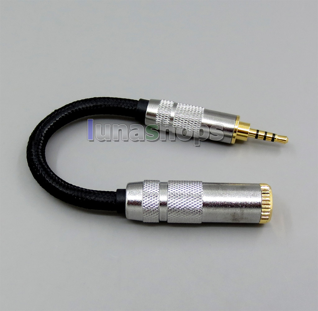 TRRS 2.5mm Balanced To 3.5mm Female Audio Silver Cable Net Shielding For IRIVER AK240 AK240ss ak380