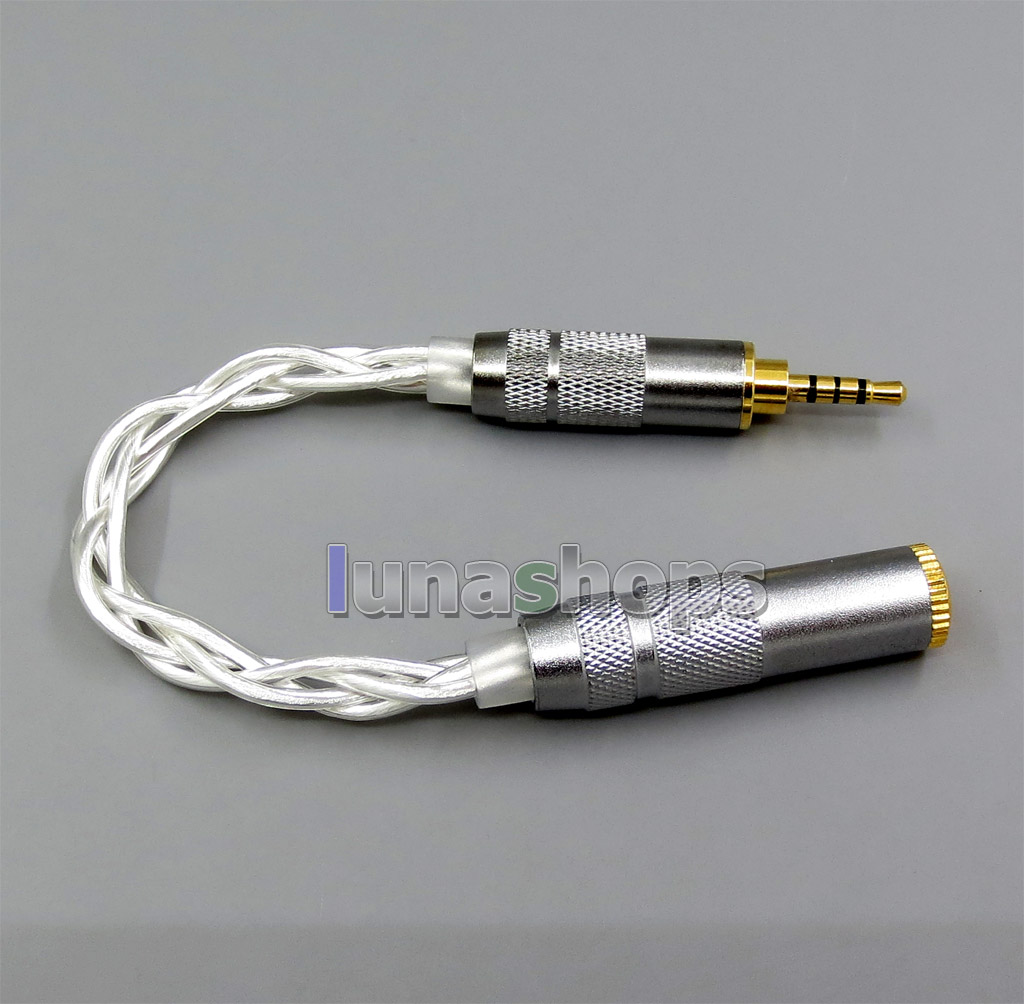 TRRS 2.5mm Balanced To 3.5mm Female Pure Silver Cable For IRIVER AK240 AK70 ak380 ak100ii