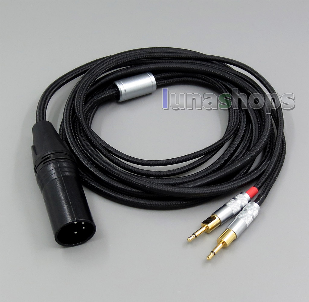 XLR 4pin Balanced Weave Cloth OD 5mm OCC Pure Silver Plated Headphone Cable For Sennheiser HD700