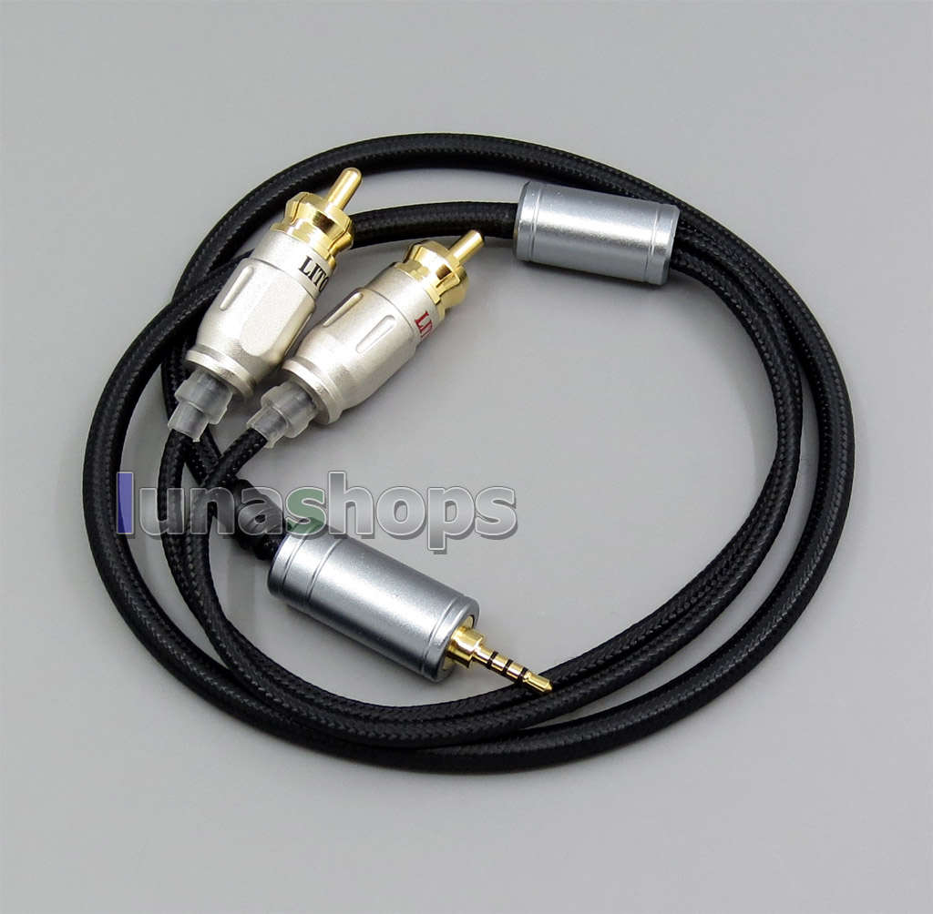 60cm Weave Cloth OD 5mm 2.5mm TRRS TO 2 RCA Audio Adapter Cable For Astell&Kern AK240 AK380 AK320 DP-X1