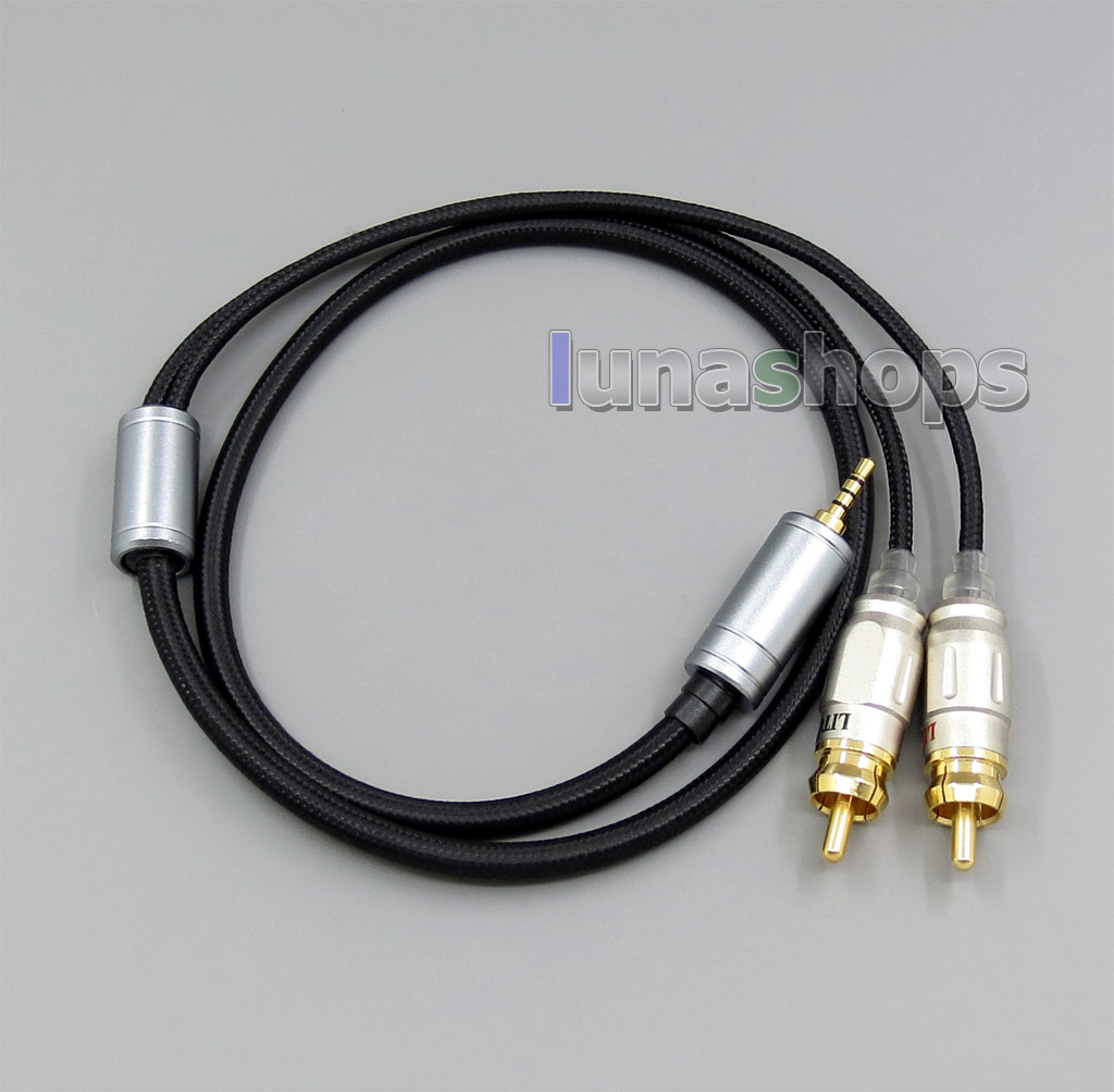 60cm Weave Cloth OD 5mm 2.5mm TRRS TO 2 RCA Audio Adapter Cable For Astell&Kern AK240 AK380 AK320 DP-X1