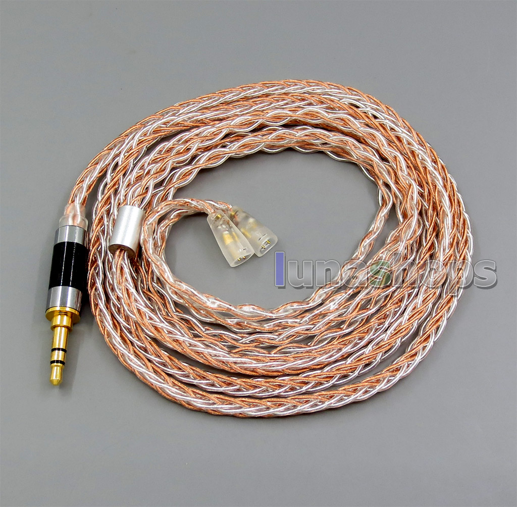 3.5mm 2.5mm 4.4mm TRRS Balanced 8 Core OCC Silver Mixed Earphone Cable For  Sennheiser IE8 IE80 IE800 ie8i