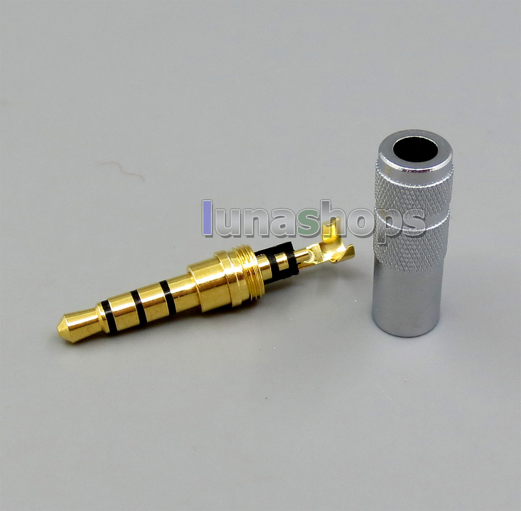 Straight 3.5mm 4 poles Balanced Male stereo phono DIY Solder DIY Custom Adapter 