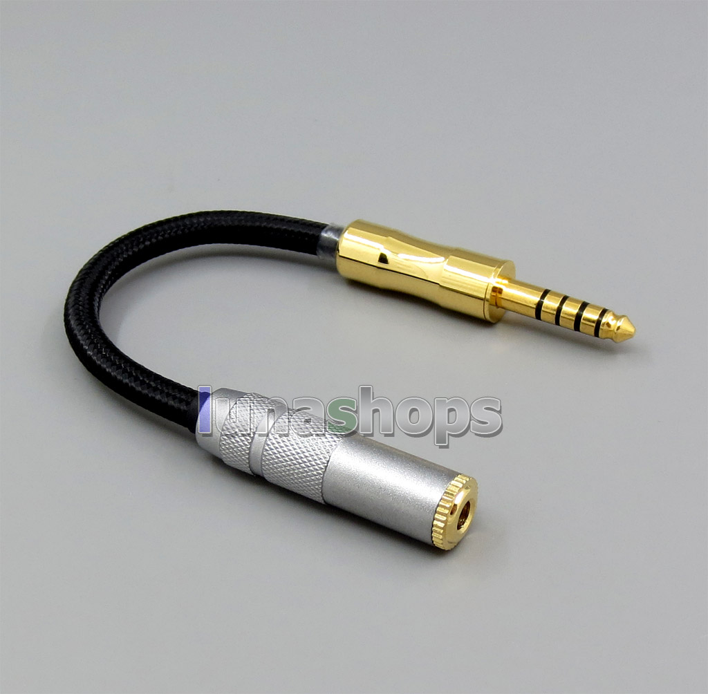 Balanced Weave Cloth OD 5mm 4.4mm cable for Sony PHA-2A NW-WM1Z NW-WM1A AMP Player To 3.5mm 3 poles Female Converter Adapter