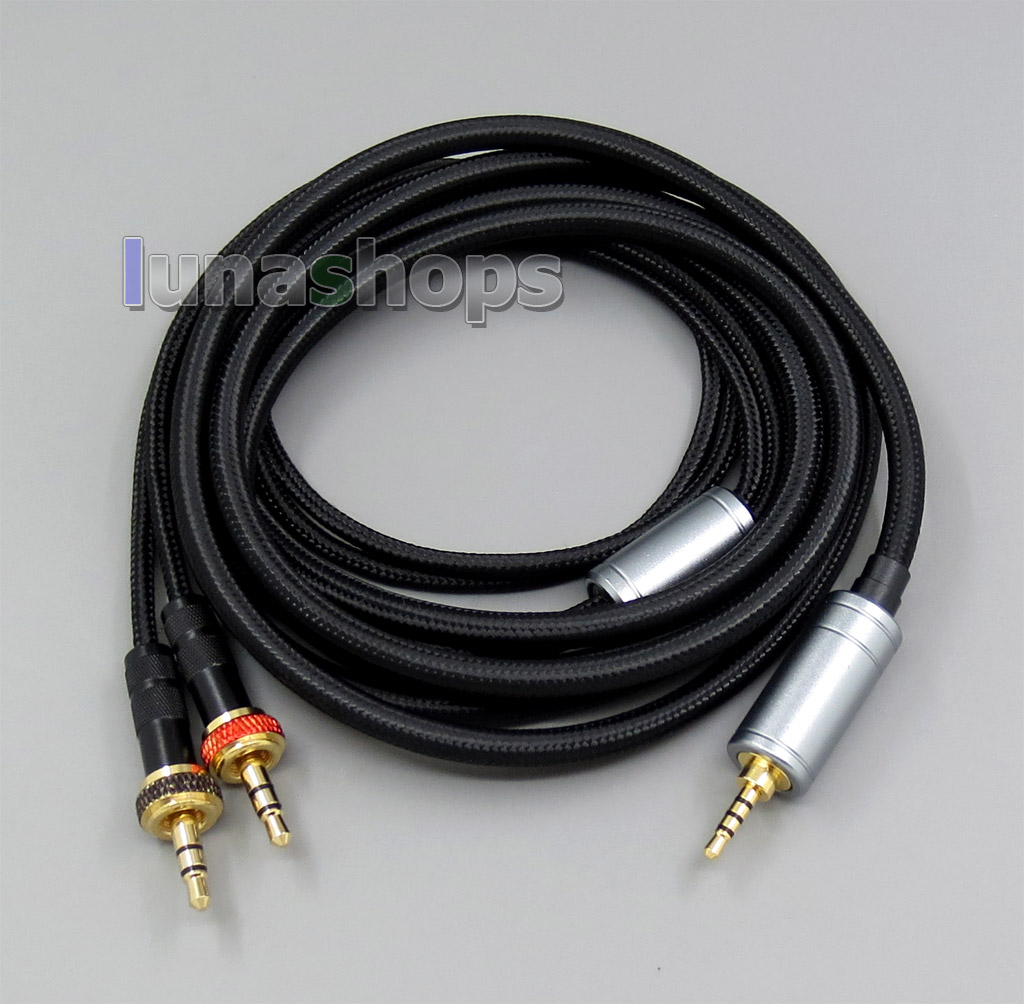 3.5mm Weave Cloth OD 5mm OCC Pure Silver Plated Headphone Cable For Sony MDR-Z7 MDR-Z1R MUC-B20SB1 B30UM1
