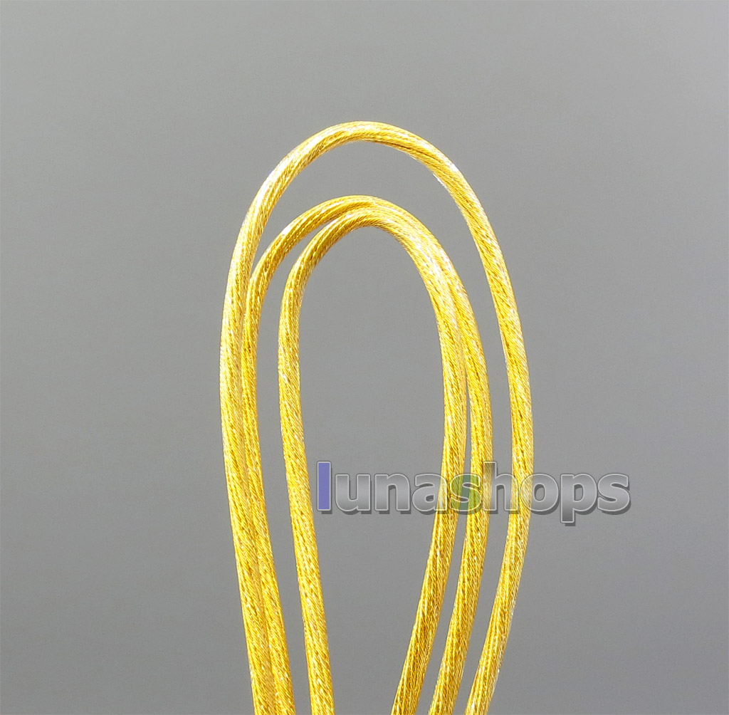 63*0.1mm Extremely Soft Hi-Res 99.99999% 7N Pure OCC Silver Gold Plated Earphone Headphone DIY Custom Cable(Not  )