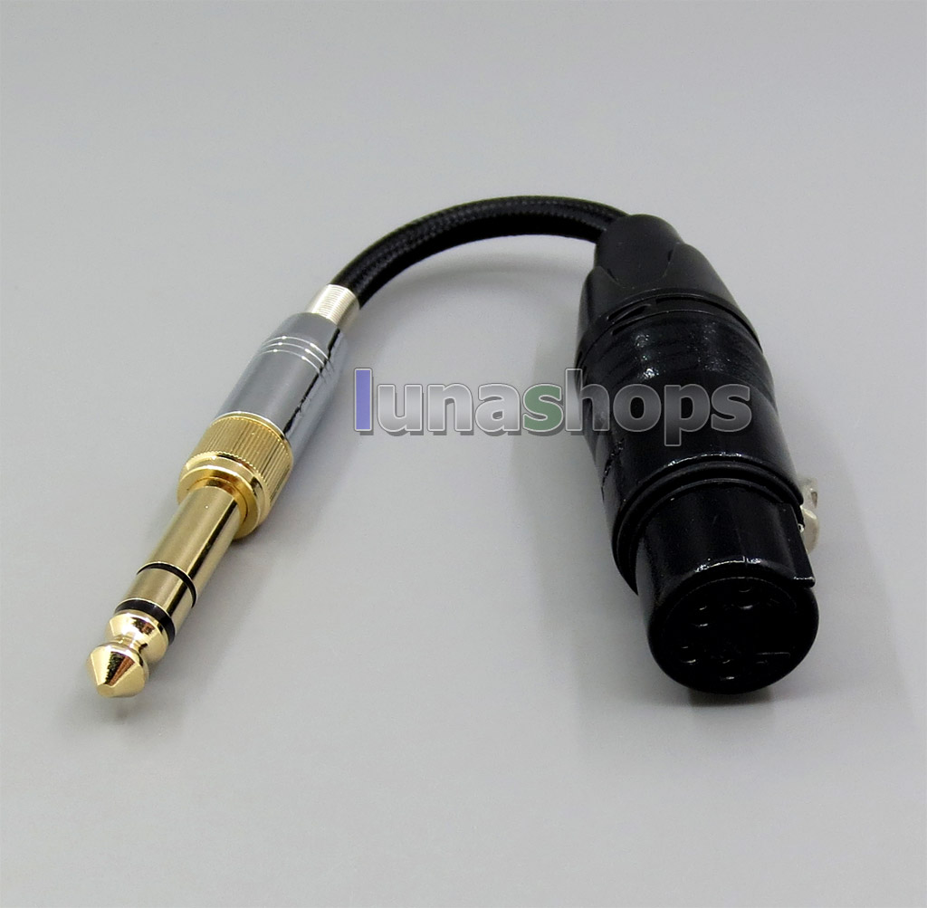 4 Pins XLR Female Balanced Connect To 6.5mm 3.5mm Adapter Converter Silver Plated Net Shielding Cable