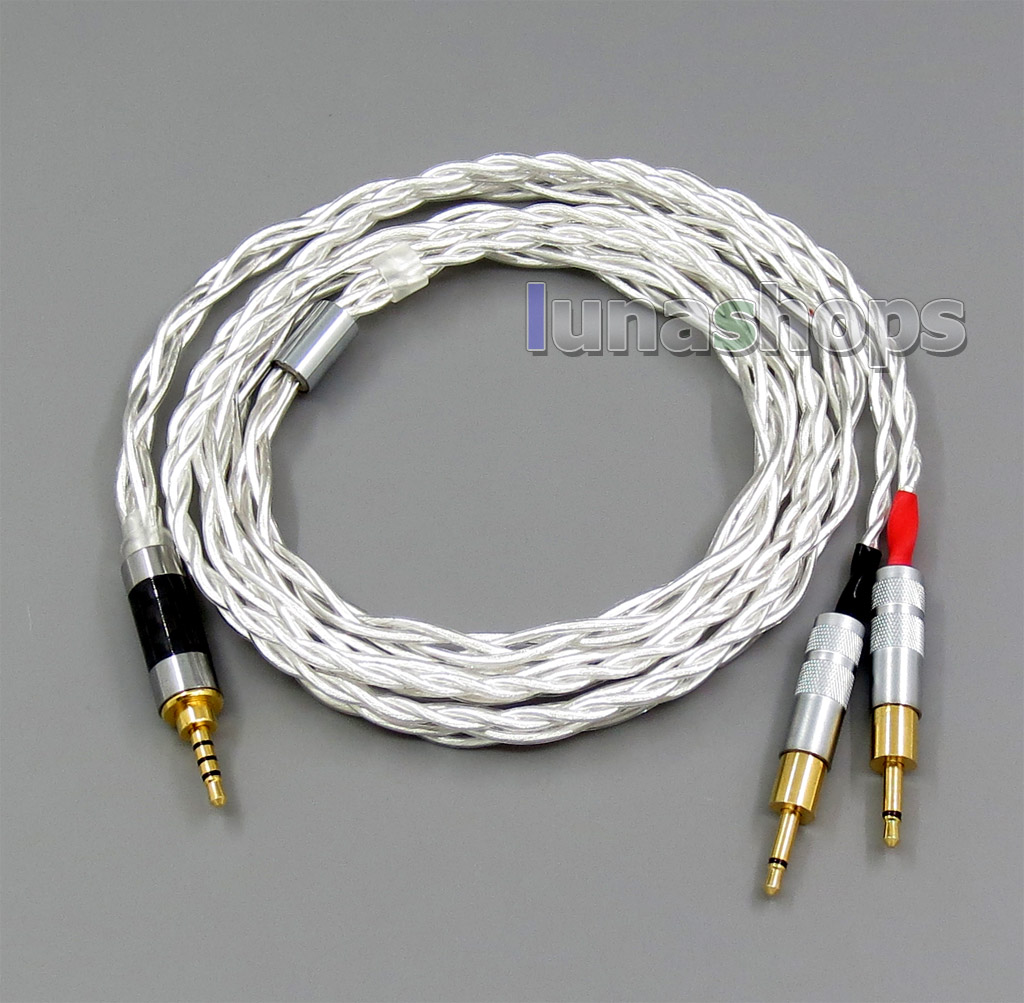 2.5mm 3.5mm 4.4mm 4 Cores Pure Silver Shielding Headphone Cable For Sennheiser HD700