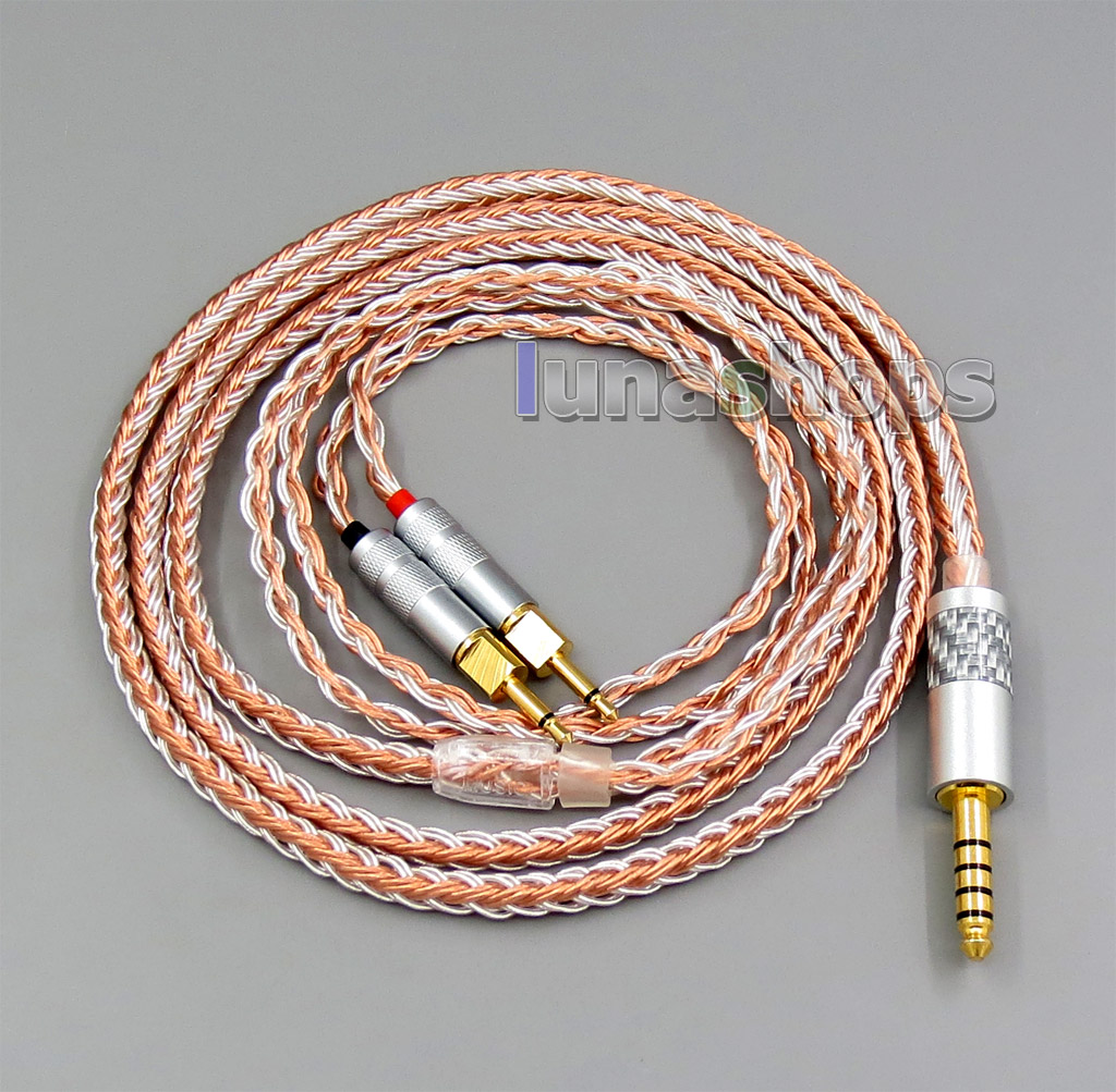 4.4mm 16 Cores OCC Silver Plated Mixed Headphone Cable For Sennheiser HD700
